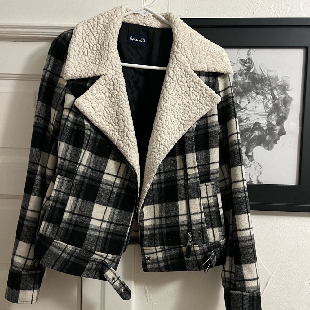 Splendid vintage Sherpa plaid jacket